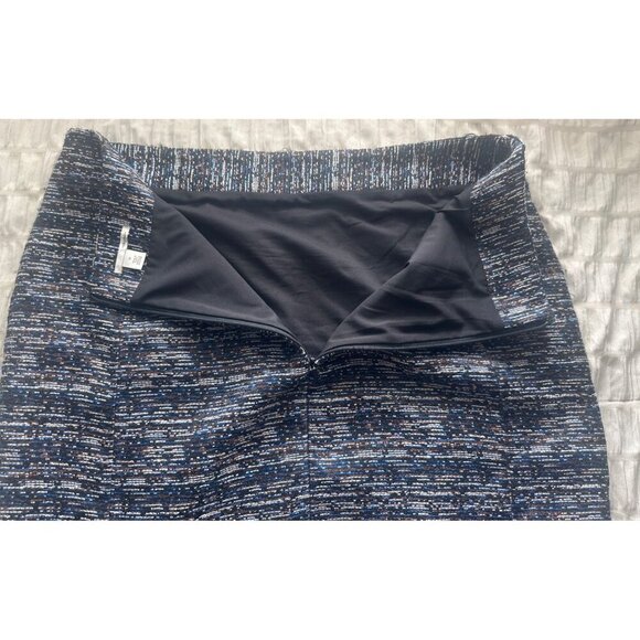 Halogen Womens Textured Pencil Skirt Size 12 Blue/Black Polyester - Picture 5 of 9
